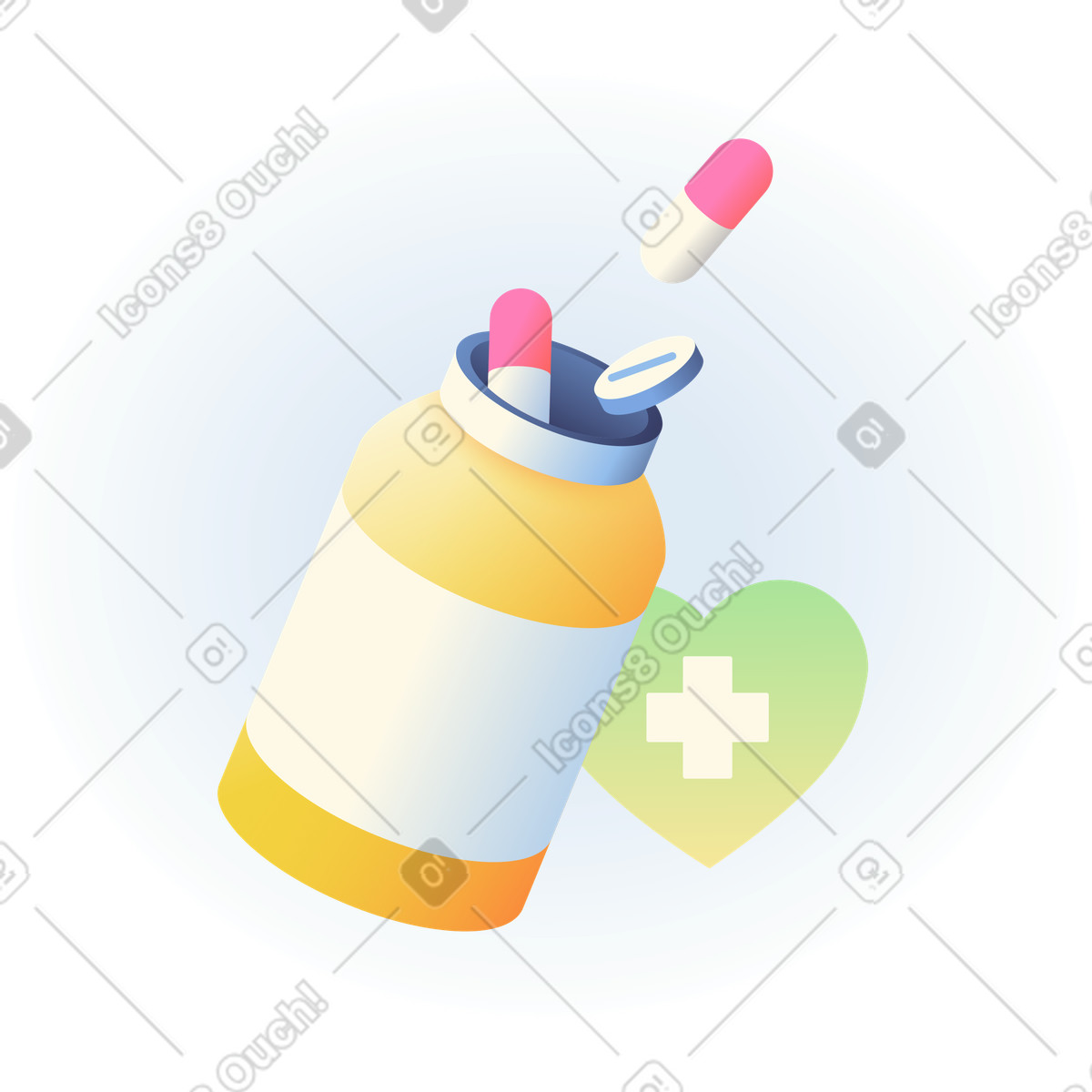 Pill bottle and healthcare icon-Illustration im Beam-Stil als Download in PNG, SVG