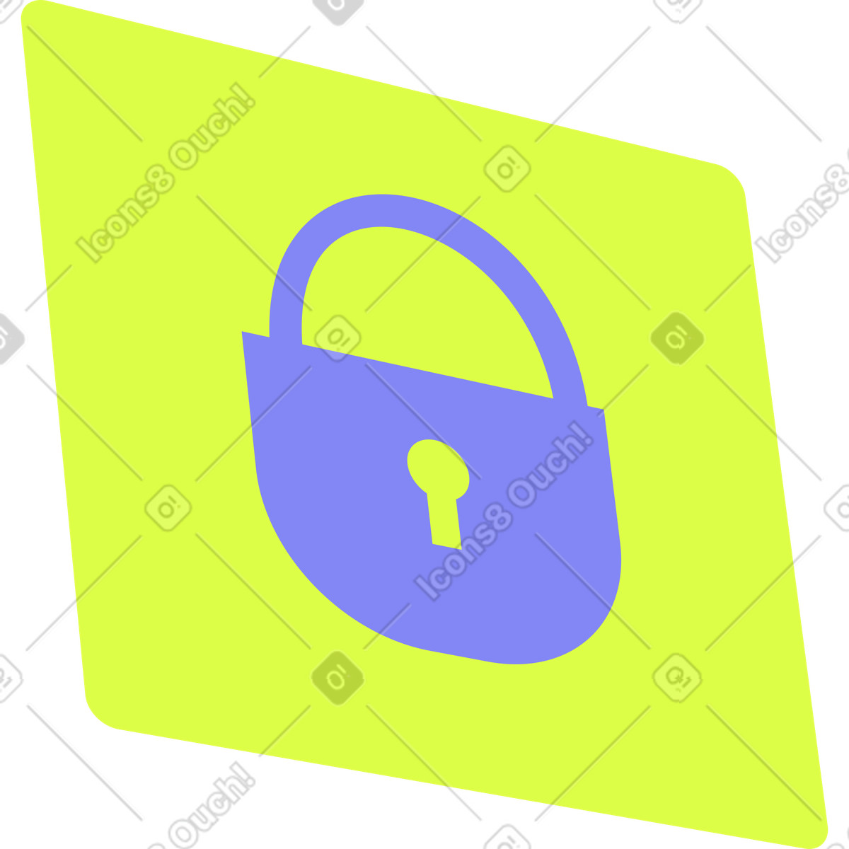 Lock icon illustration in Glow style download in PNG, SVG