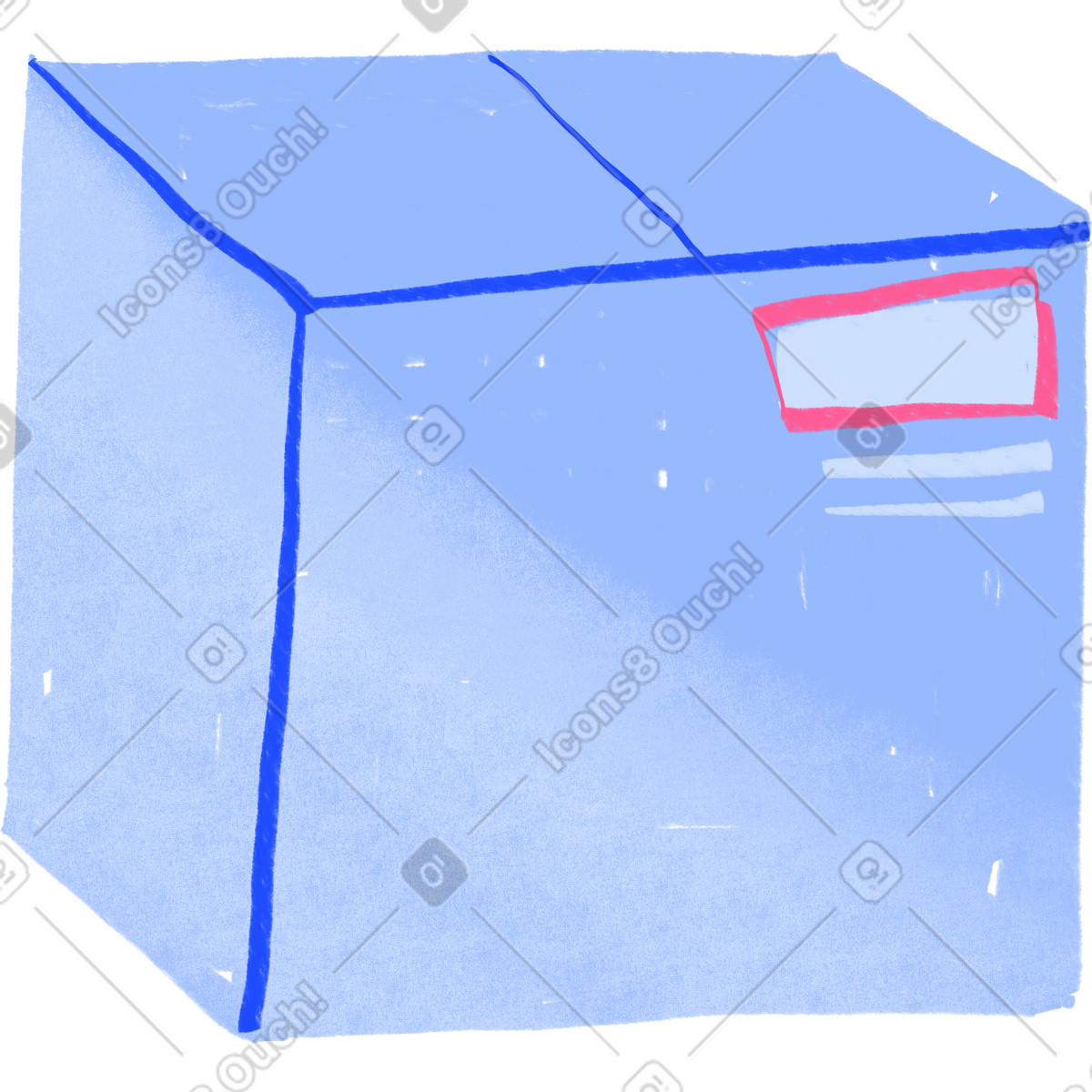 Illustration Blue box dans le style Quirky à télécharger aux formats PNG, SVG