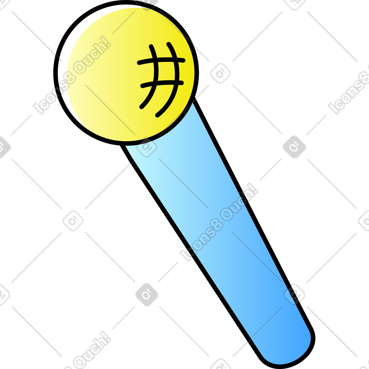Illustration Microphone dans le style Pocus à télécharger aux formats PNG, SVG