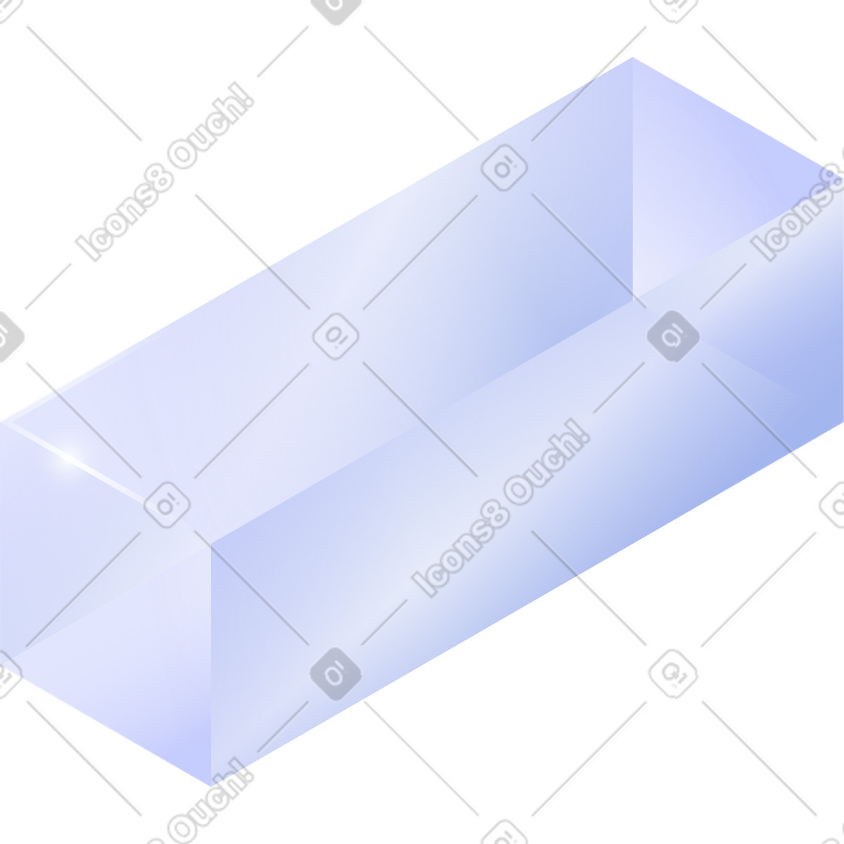 Ilustración Bloque rectangular vítreo en estilo Quantum a descargar en PNG y SVG