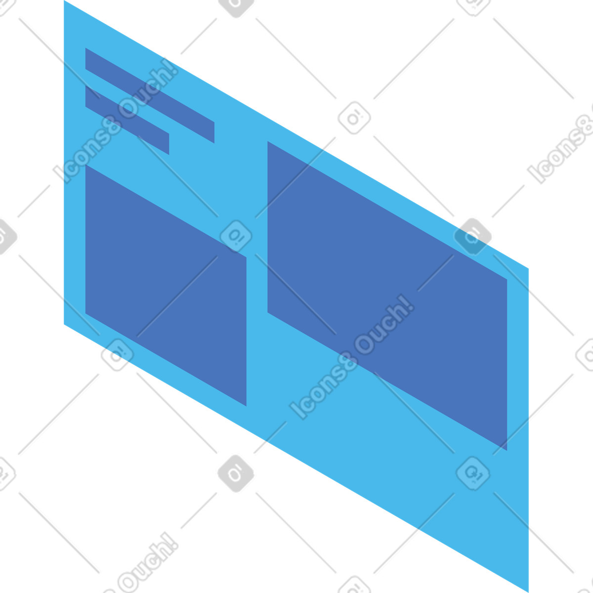Isometric frame with text illustration in PNG, SVG