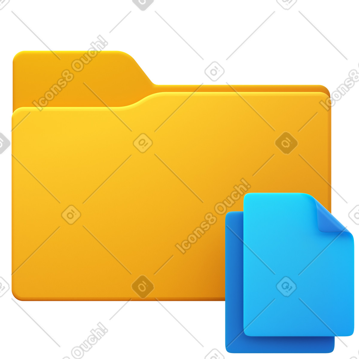 Copy to folder illustration in 3D Fluency style download in PNG, SVG
