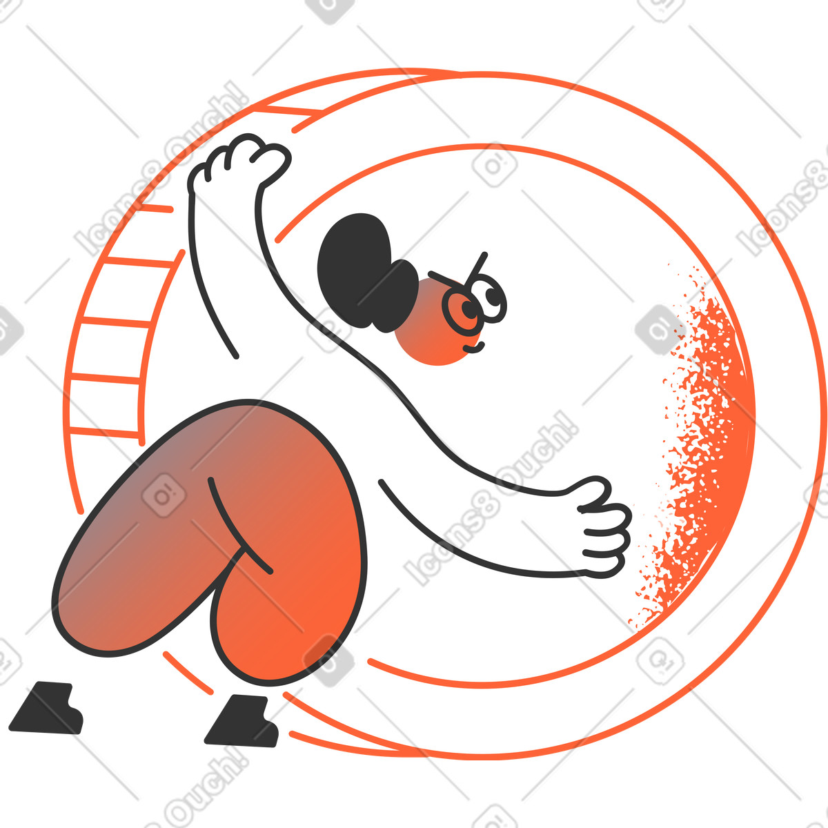 Uomo con moneta illustrazione in stile Crayon scarica in PNG, SVG