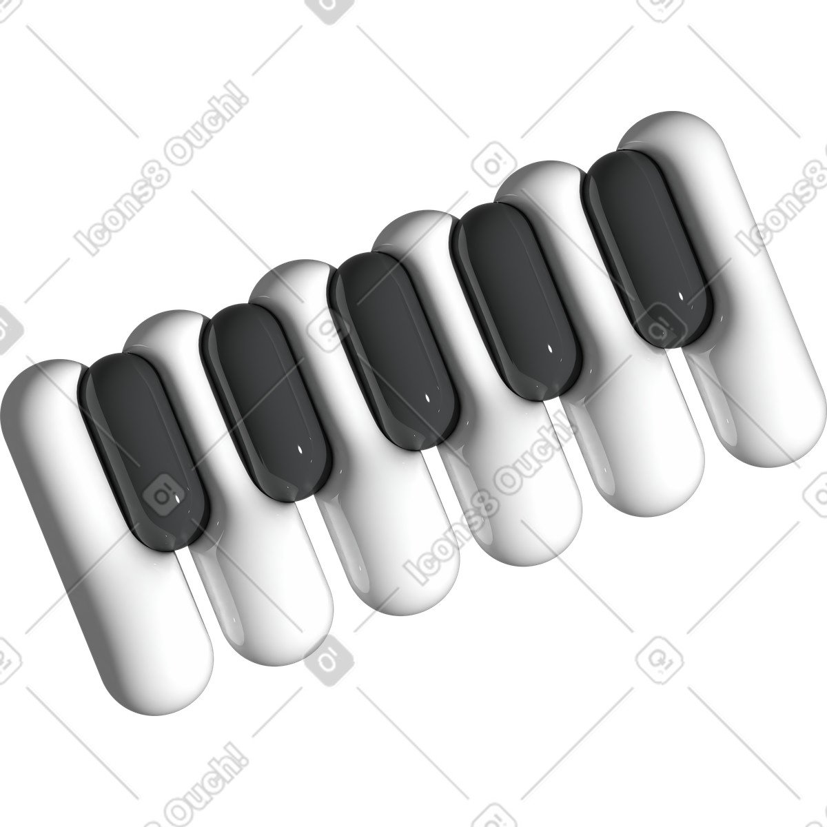 下载 Cartoony 风格的 音乐键 插画，支持 PNG、SVG 格式
