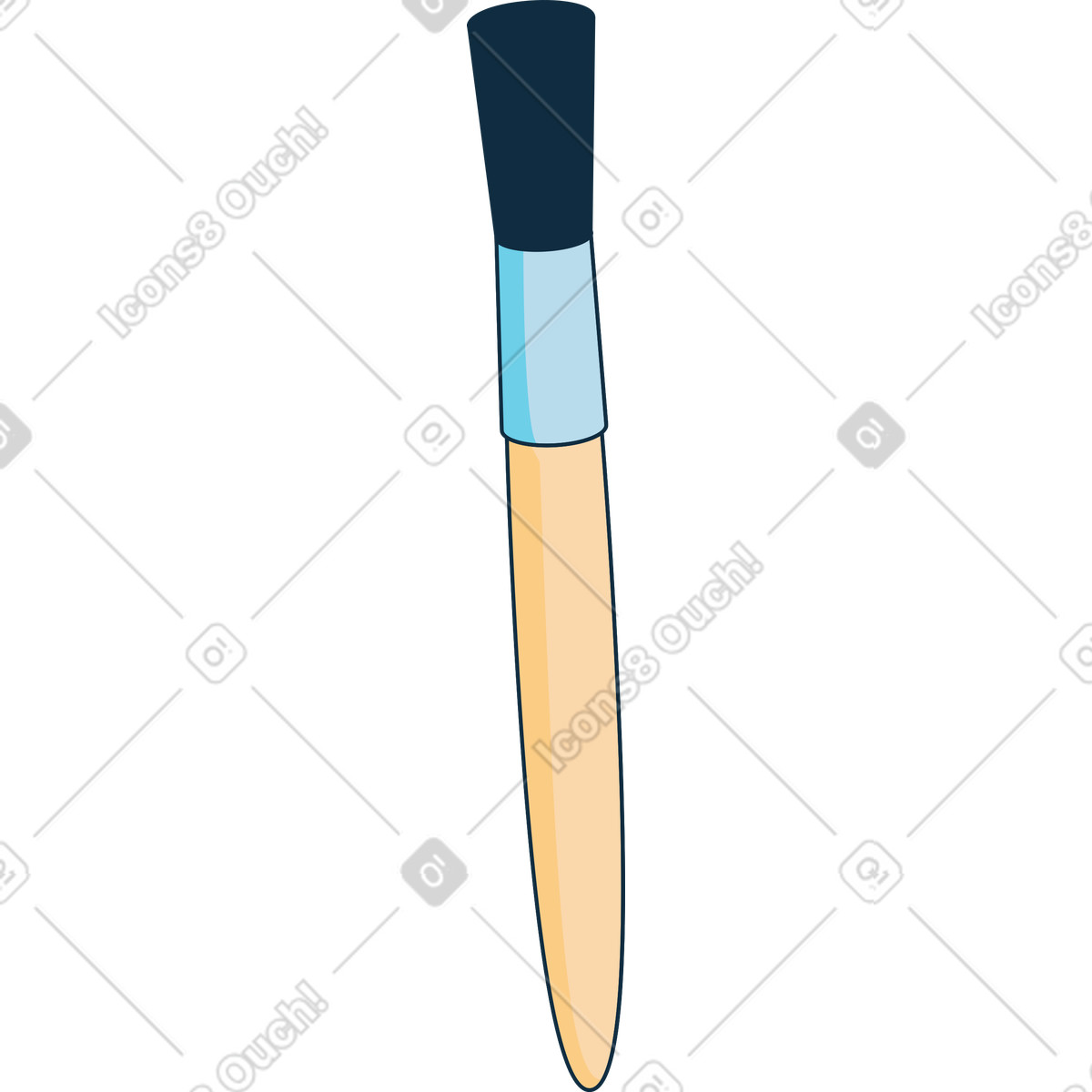 Medium makeup brush illustration in Bubble gum style download in PNG, SVG