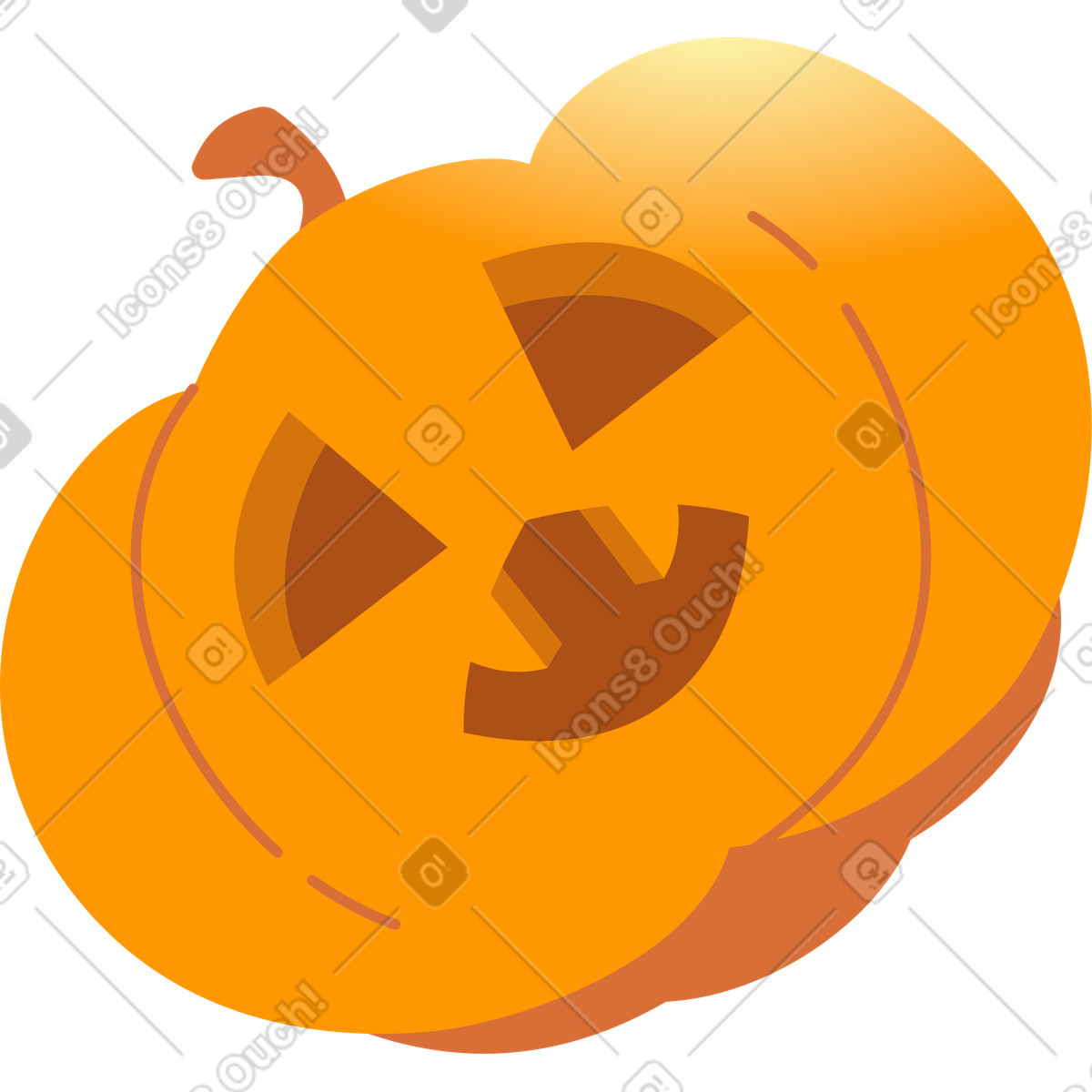 Ilustración Jack-o-lantern sorprendido en estilo Fizzy a descargar en PNG y SVG
