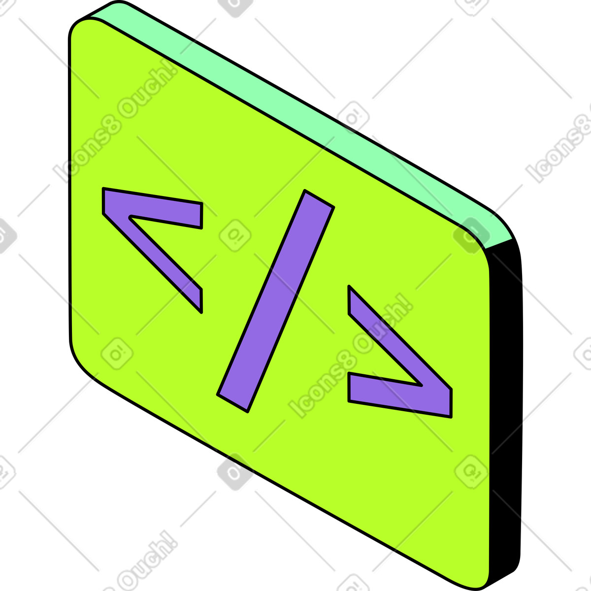 Code icon illustration in Project style download in PNG, SVG