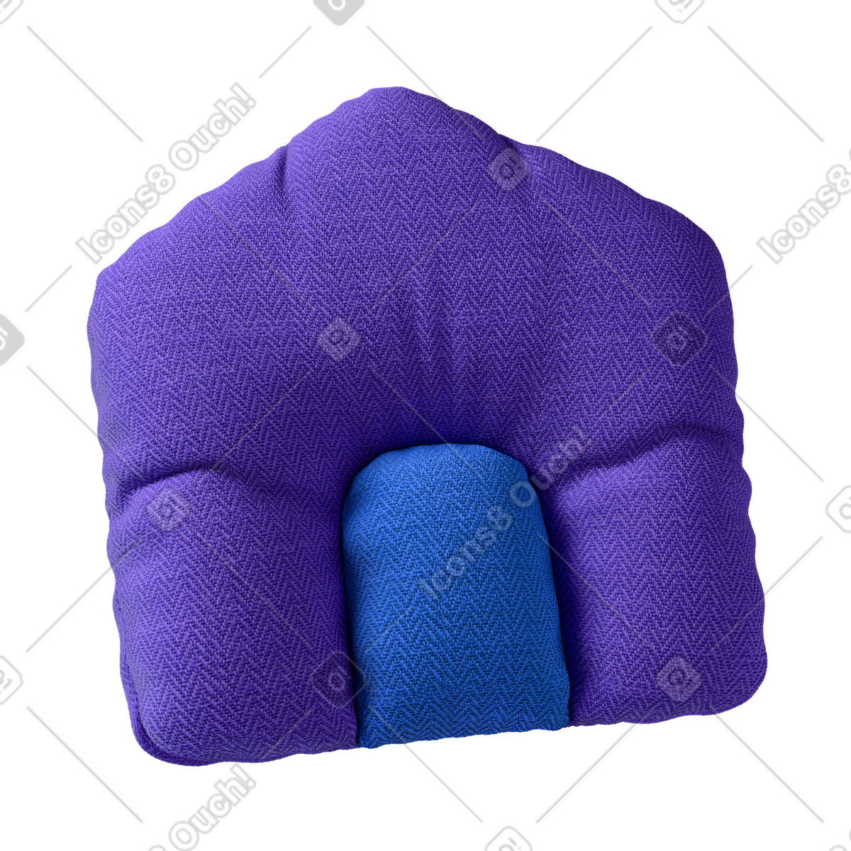 Purple Fabric Cushion for Homepage Button illustration in 3D Plush icons style download in PNG, SVG