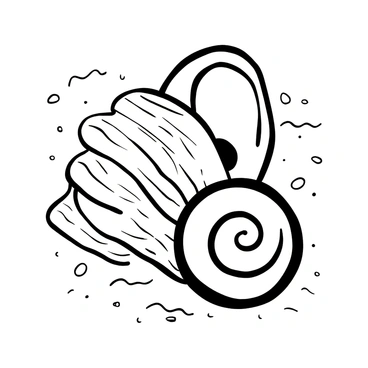 An ear blended with a spiral seashell, symbolizing the harmony of nature