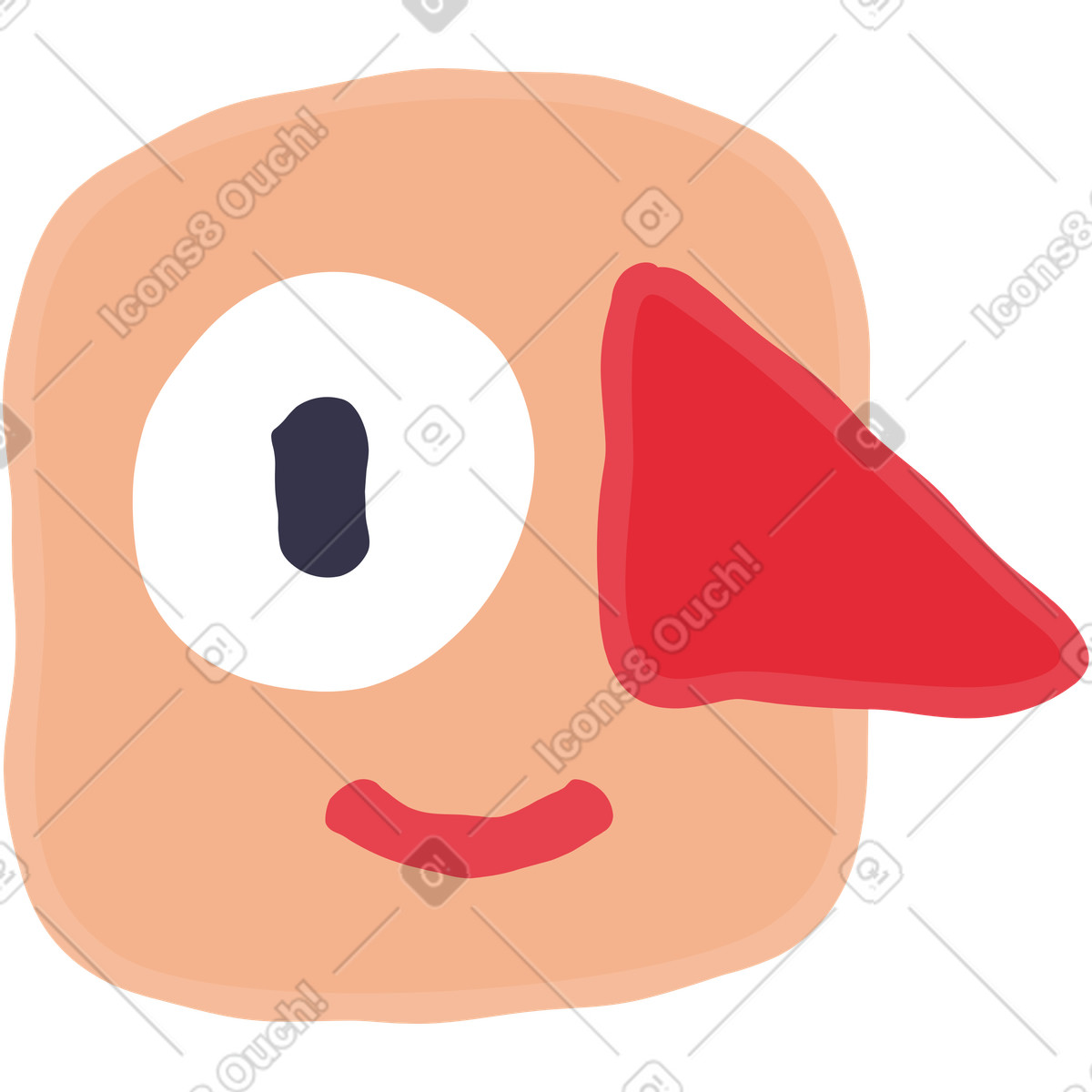 Illustration Tête dans le style Stripy à télécharger aux formats PNG, SVG