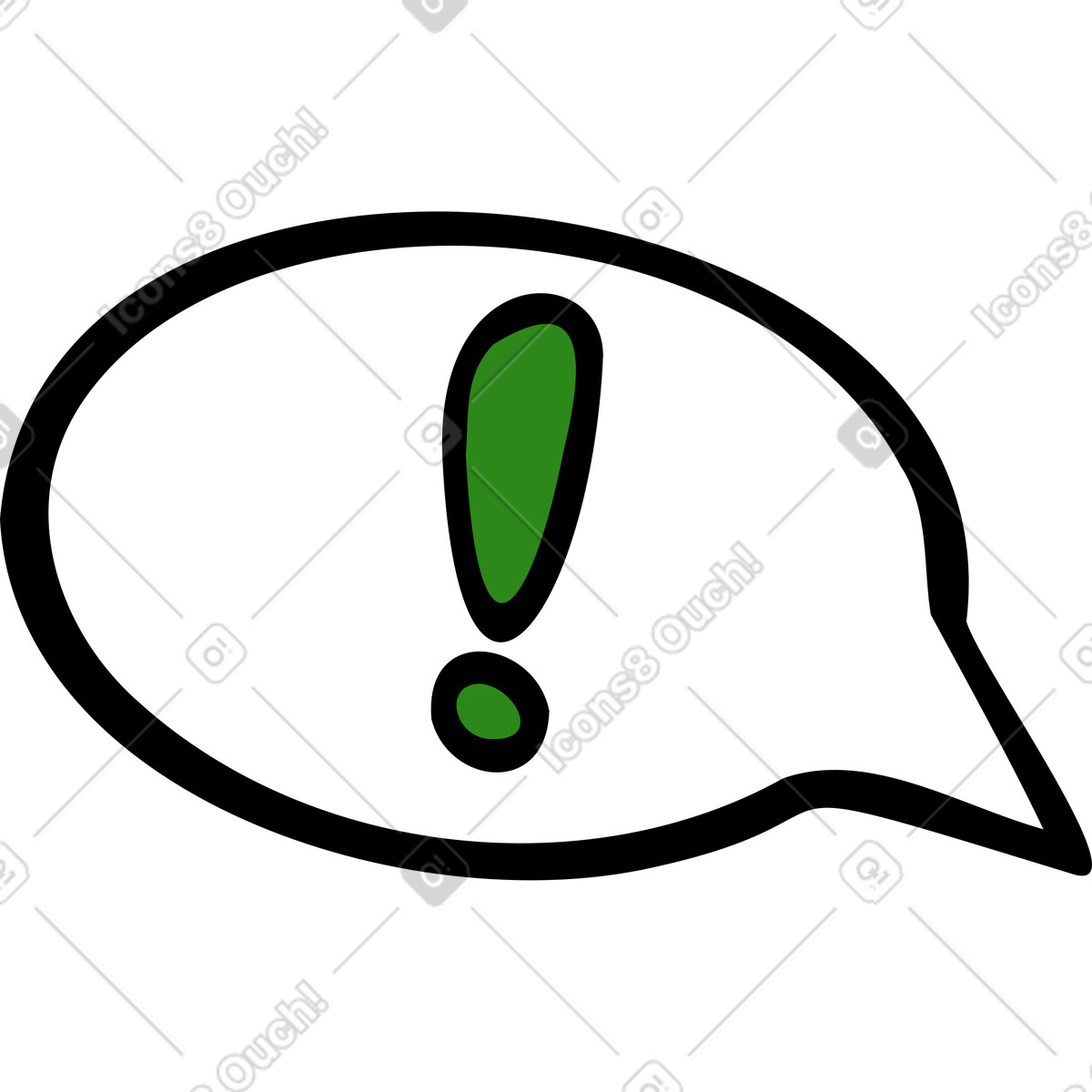 Sprechblase mit ausrufezeichen-Illustration im Comic-Stil als Download in PNG, SVG