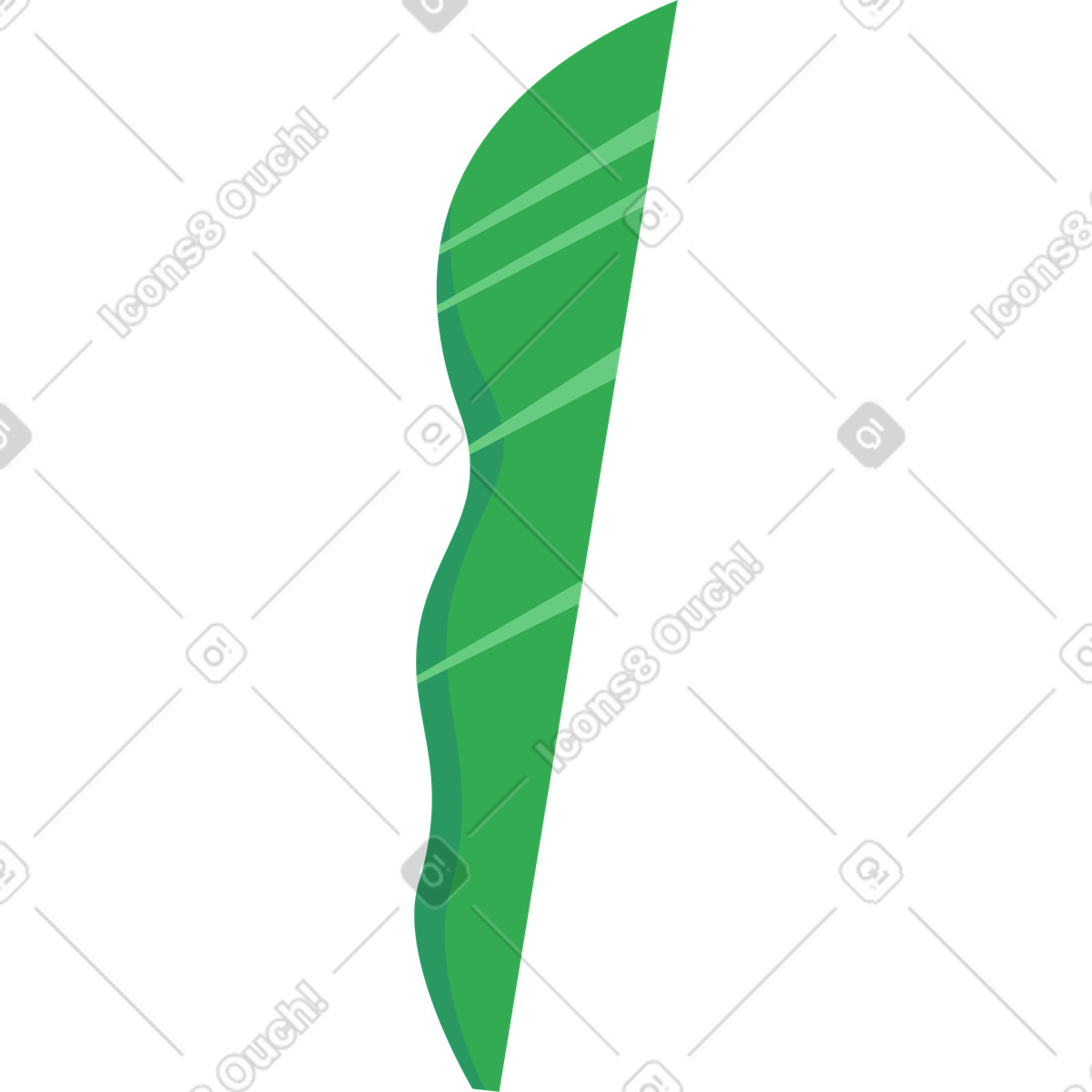 Ilustração animada de Green long leaf em no estilo Jaconda para baixar em GIF, Lottie (JSON), AE