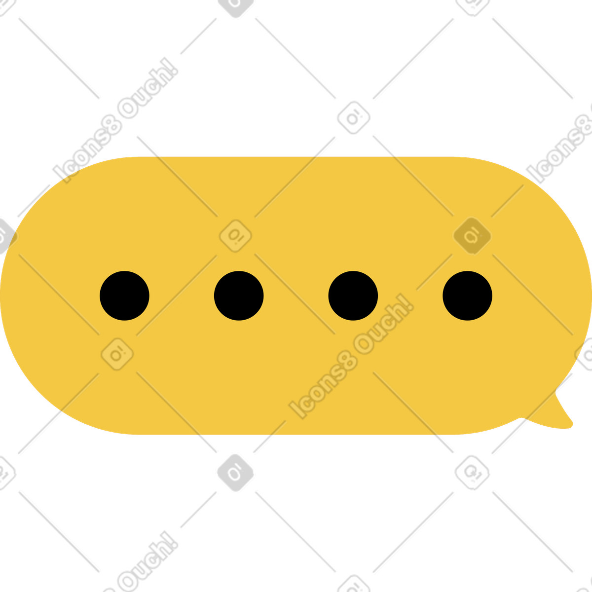 Fumetto ovale con quattro punti illustrazione in stile Flat scarica in PNG, SVG