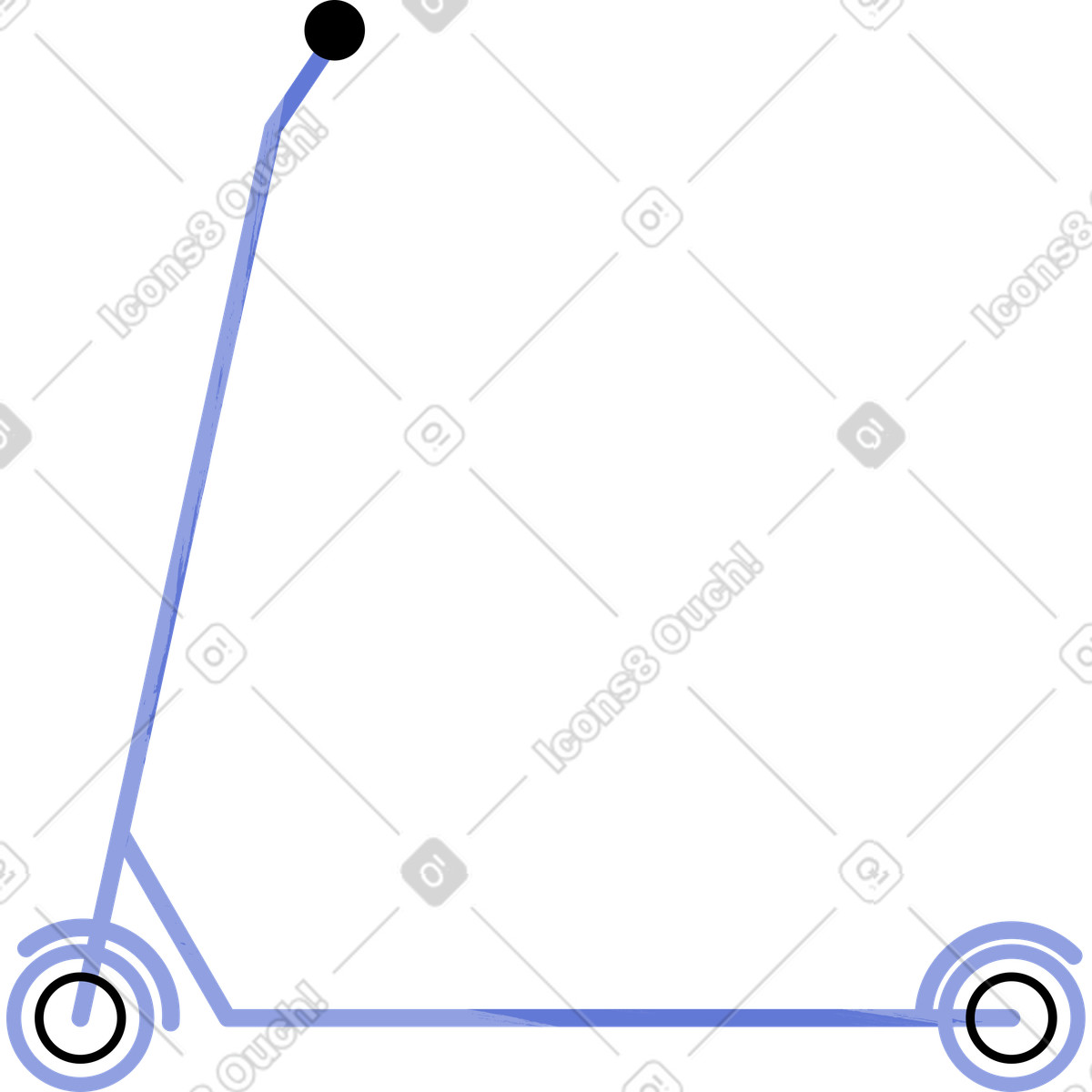Ilustración Scooter azul en estilo Juicy a descargar en PNG y SVG