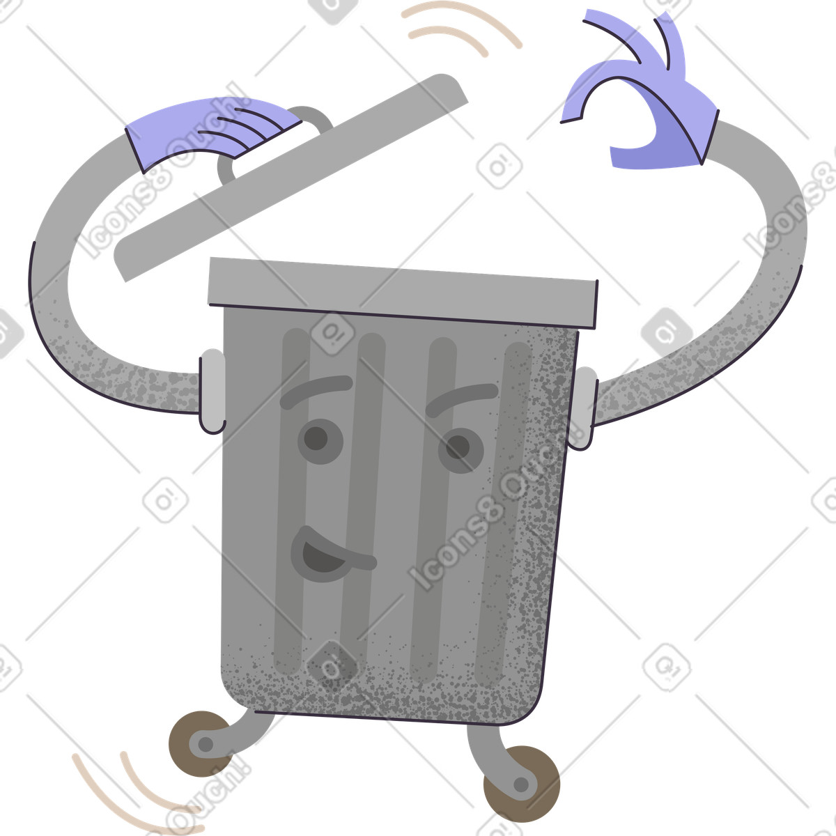 Illustration Trash bin dans le style Pale à télécharger aux formats PNG, SVG