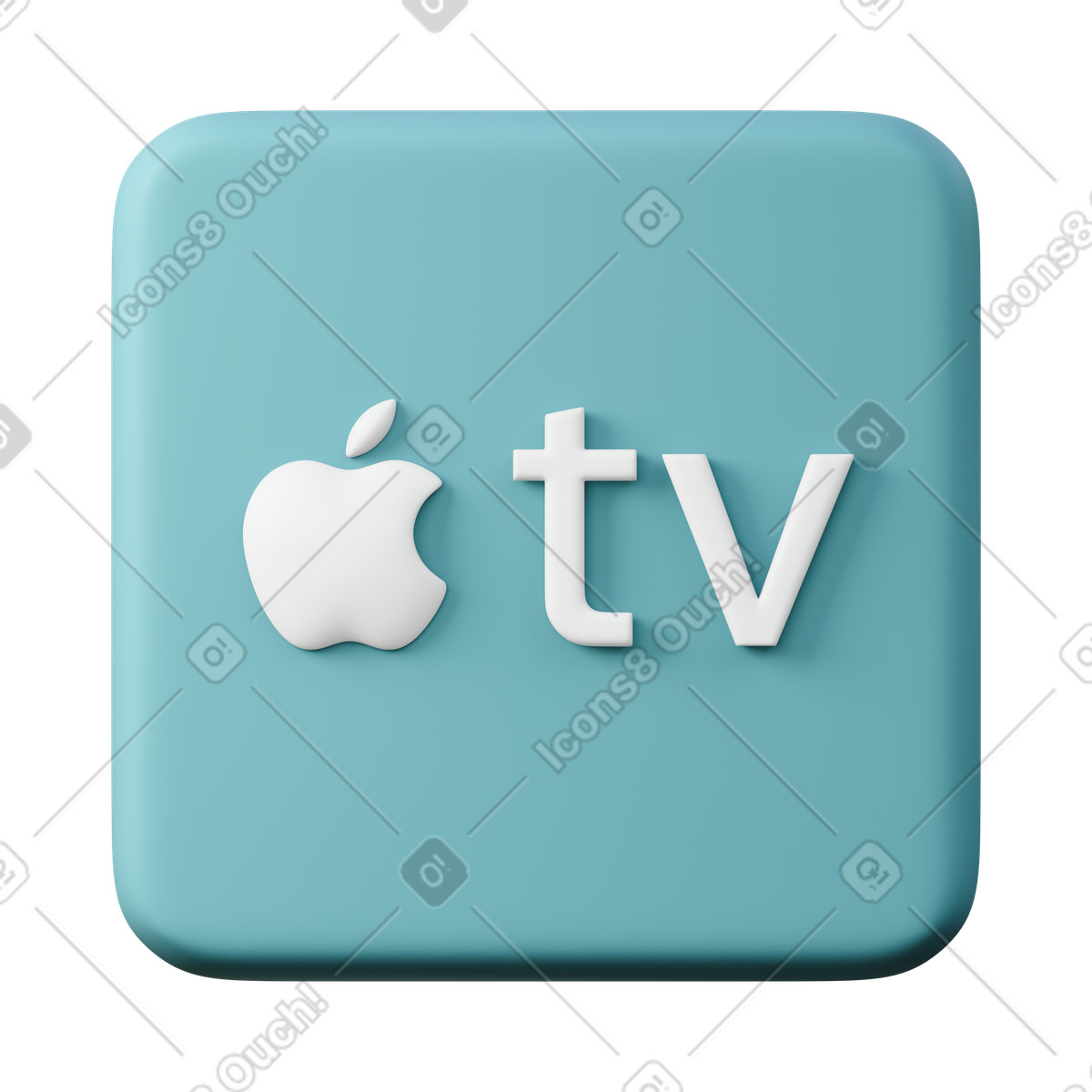 Ilustración Apple tv en estilo 3D Sugary a descargar en PNG y SVG