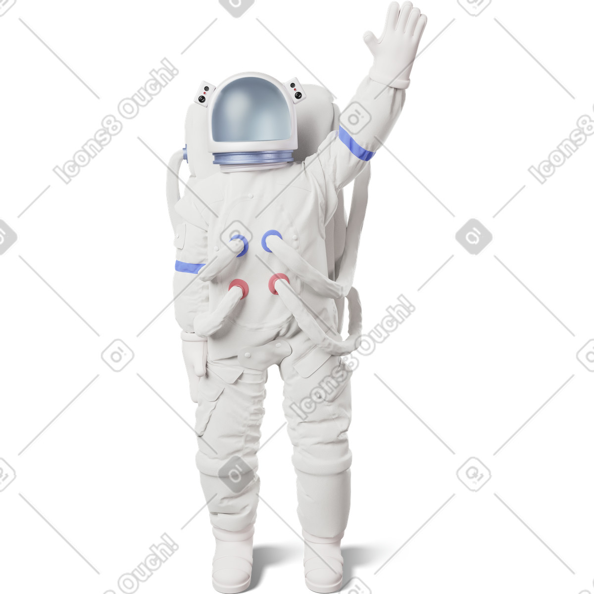 下载 3D Business 风格的 Astronaut waving 插画，支持 PNG、SVG 格式