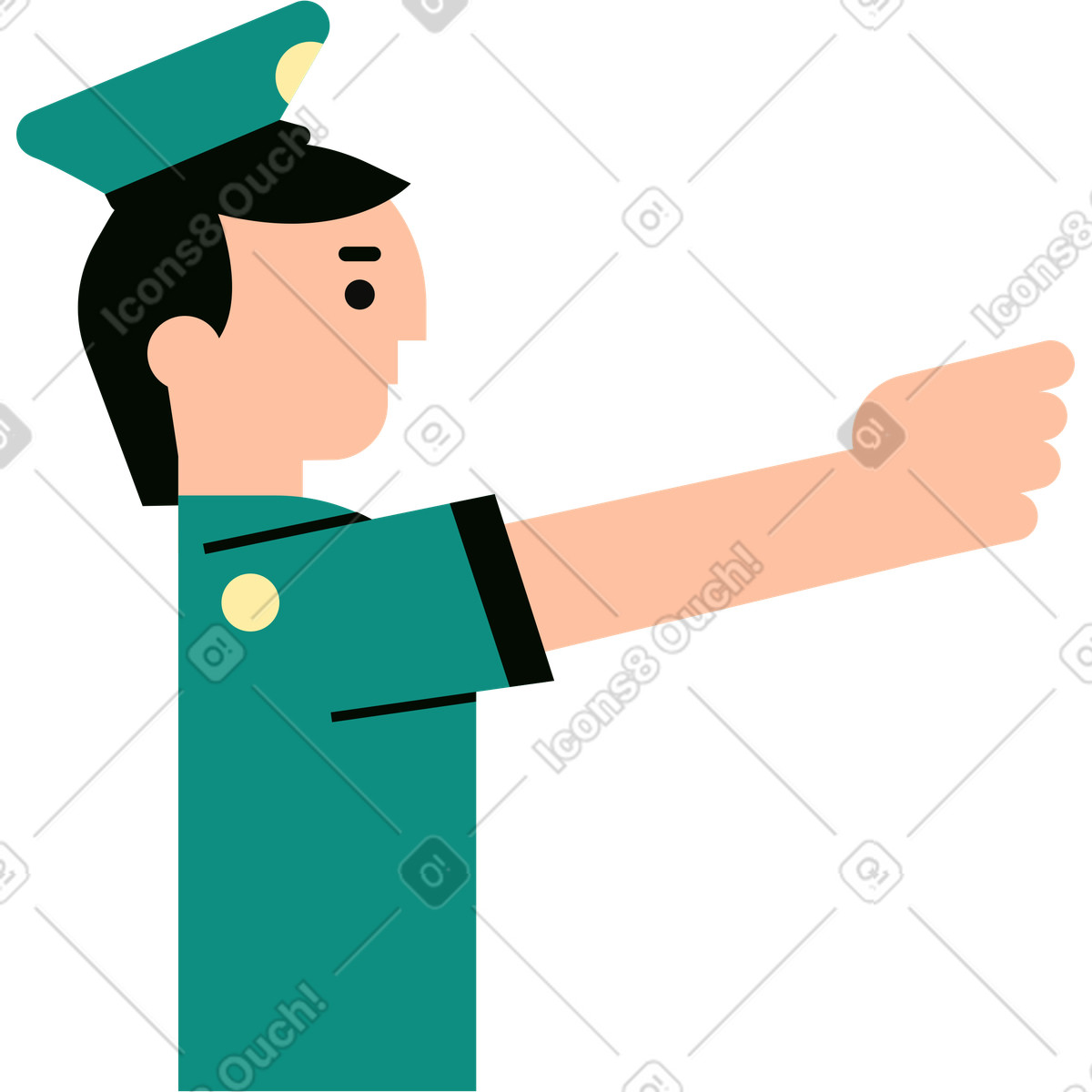 Ilustración Policía en estilo Polar a descargar en PNG y SVG