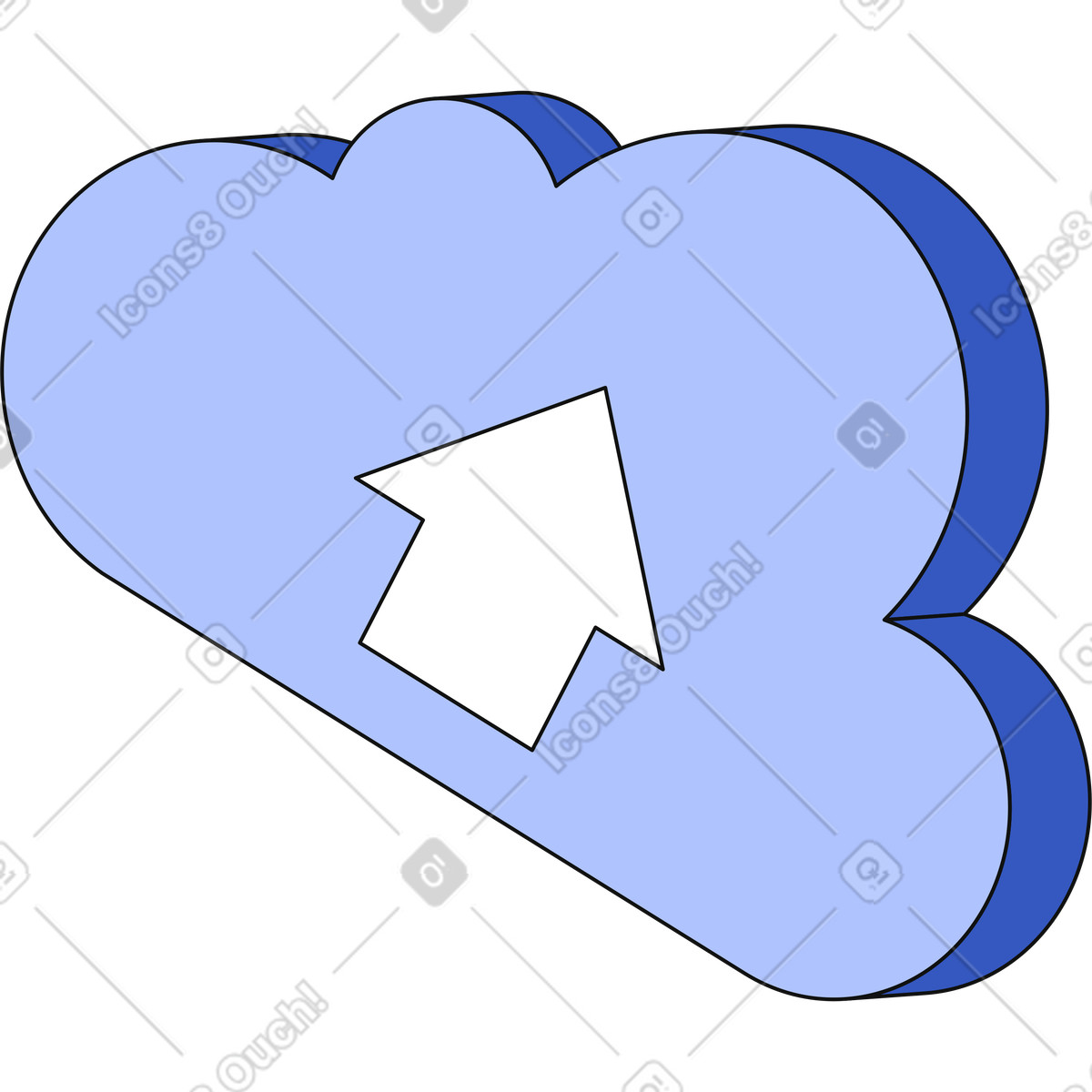Illustration Télécharger l'icône du nuage dans le style Techny à aux formats PNG, SVG