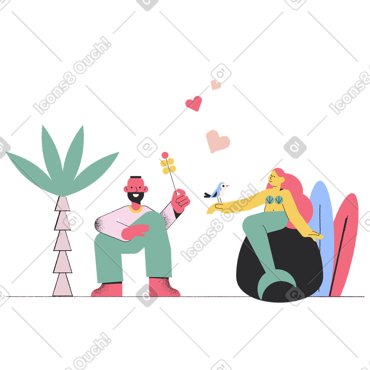 下载 Pablo 风格的 爱情故事 插画，支持 PNG、SVG 格式