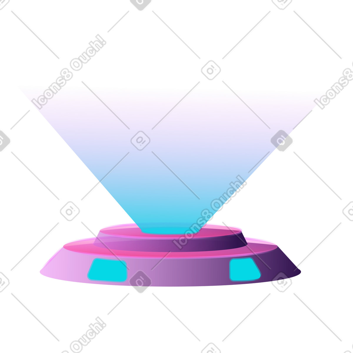 Illustration Projecteur d'hologramme dans le style Neon à télécharger aux formats PNG, SVG