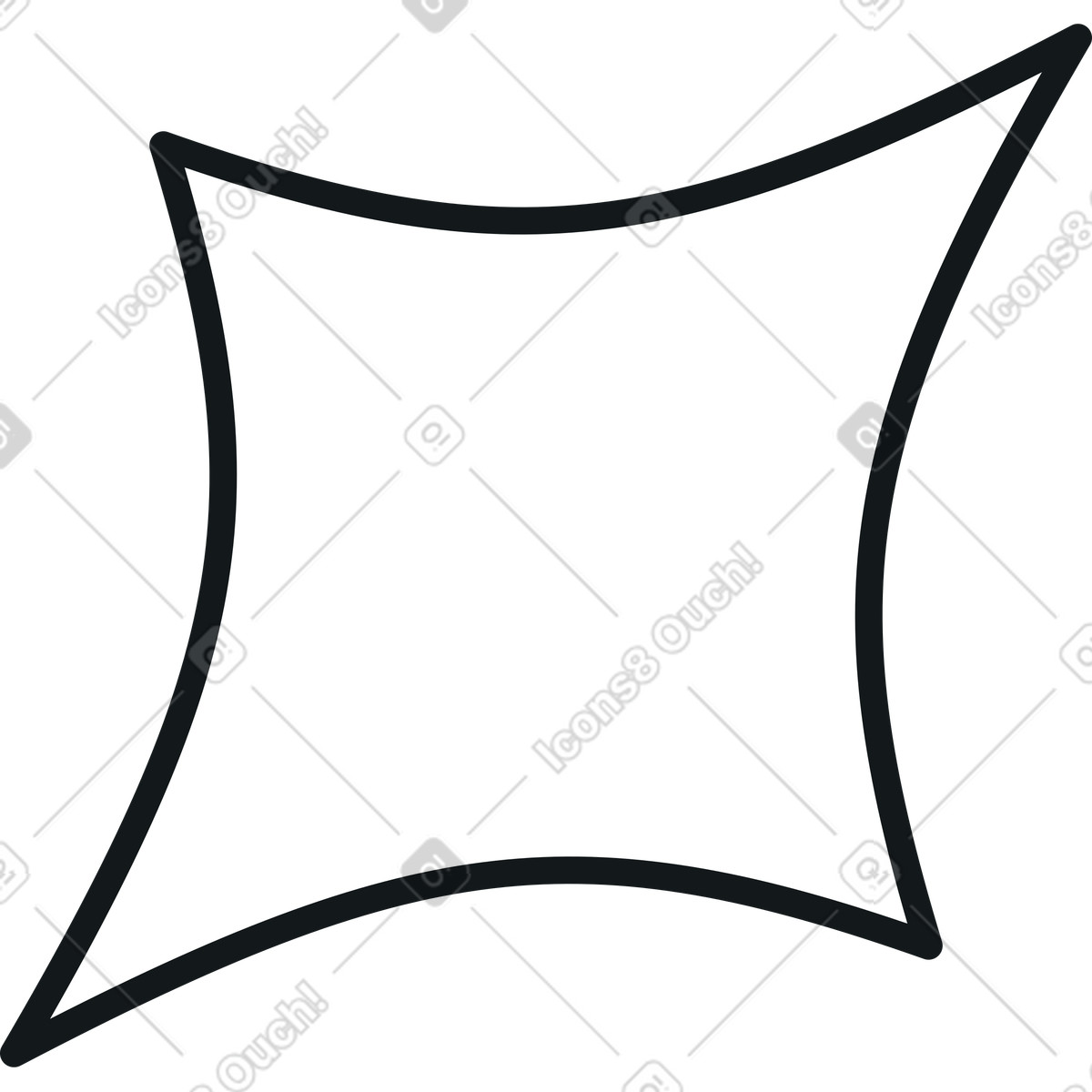 Tilted four pointed star illustration in Midnight style download in PNG, SVG