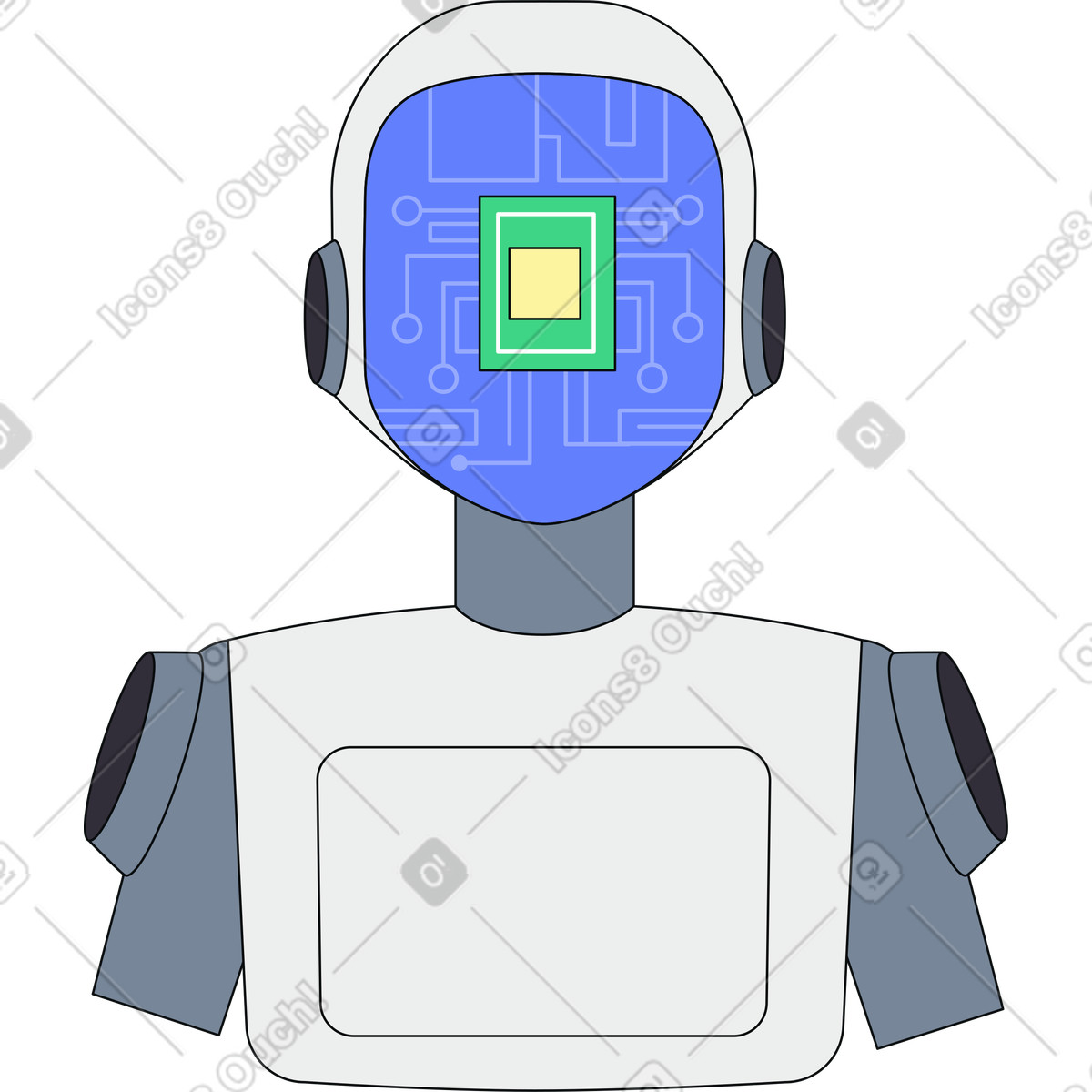 Agente di intelligenza artificiale con sistema hardware aperto illustrazione in stile Teko scarica in PNG, SVG