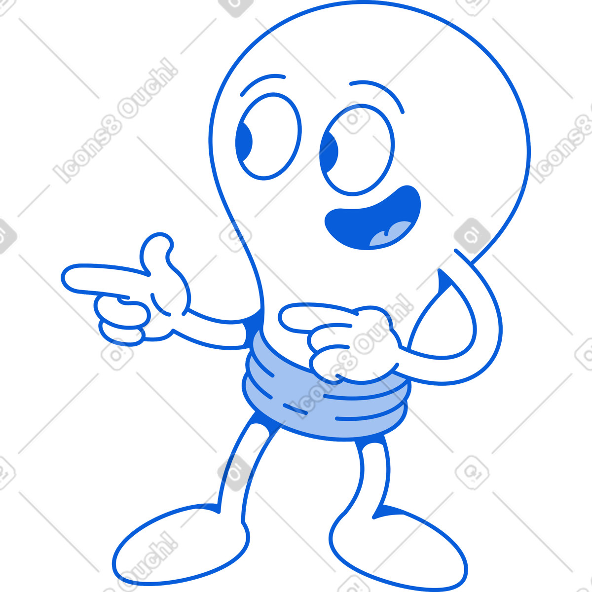 Light bulb illustration in Handy Line style download in PNG, SVG