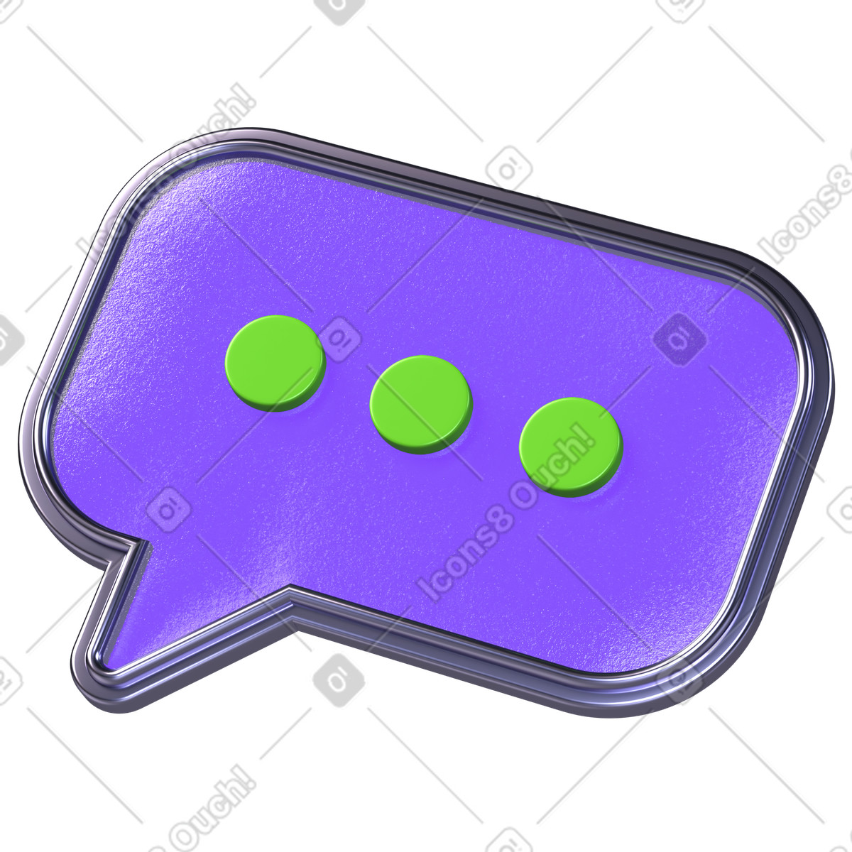 Metall-sprechblase-Illustration im 3D Boost-Stil als Download in PNG, SVG