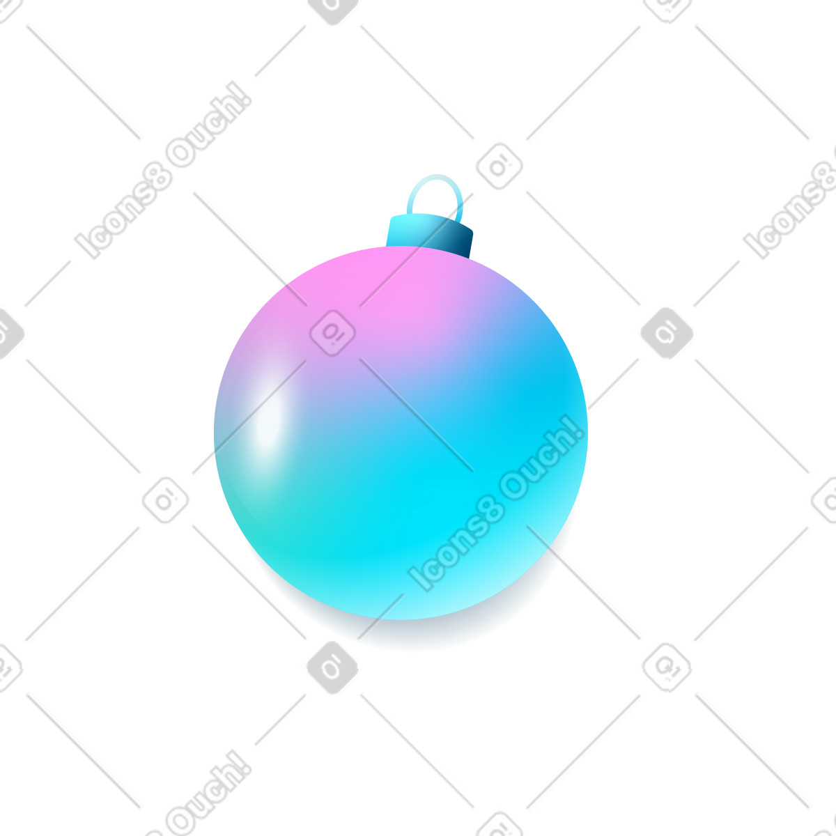 Palla di natale illustrazione in stile Glare scarica in PNG, SVG