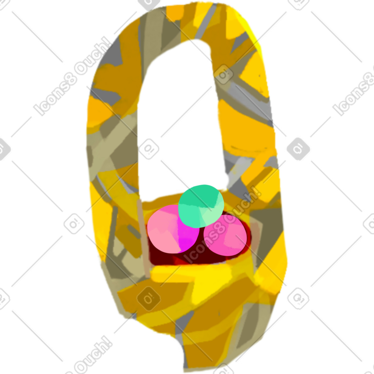 Illustration Panier avec des bonbons dans le style Atomic à télécharger aux formats PNG, SVG