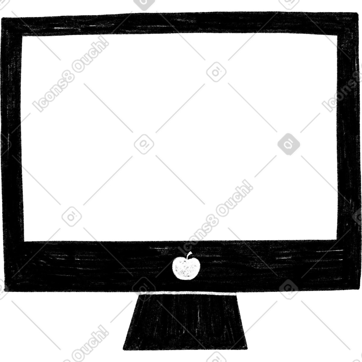 Black computer monitor-Illustration im Tutti-Stil als Download in PNG, SVG