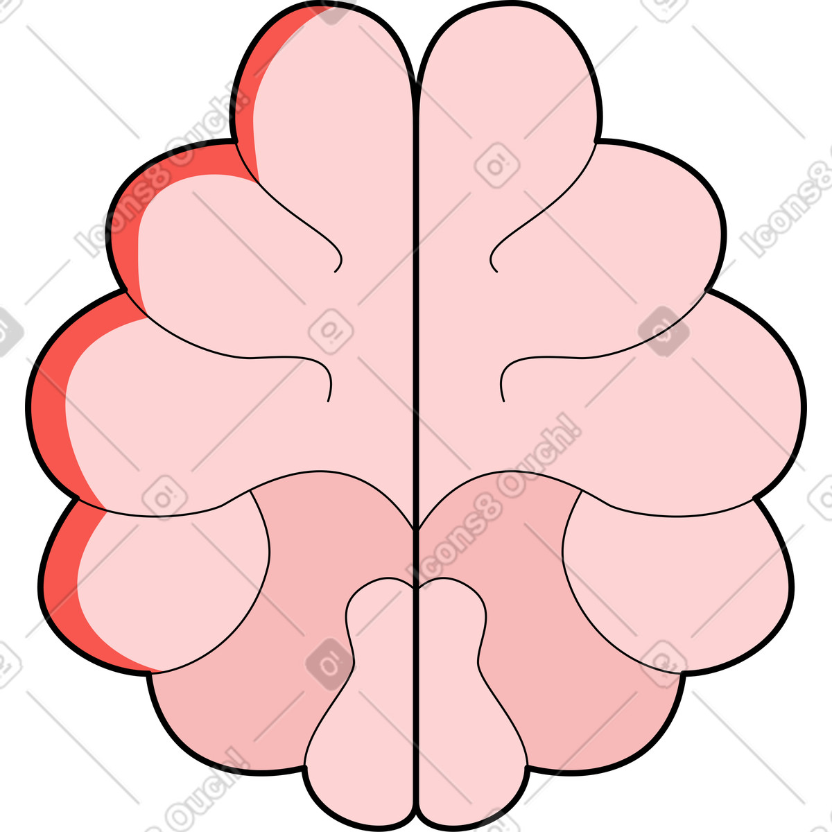 Brain illustration in Surr style download in PNG, SVG