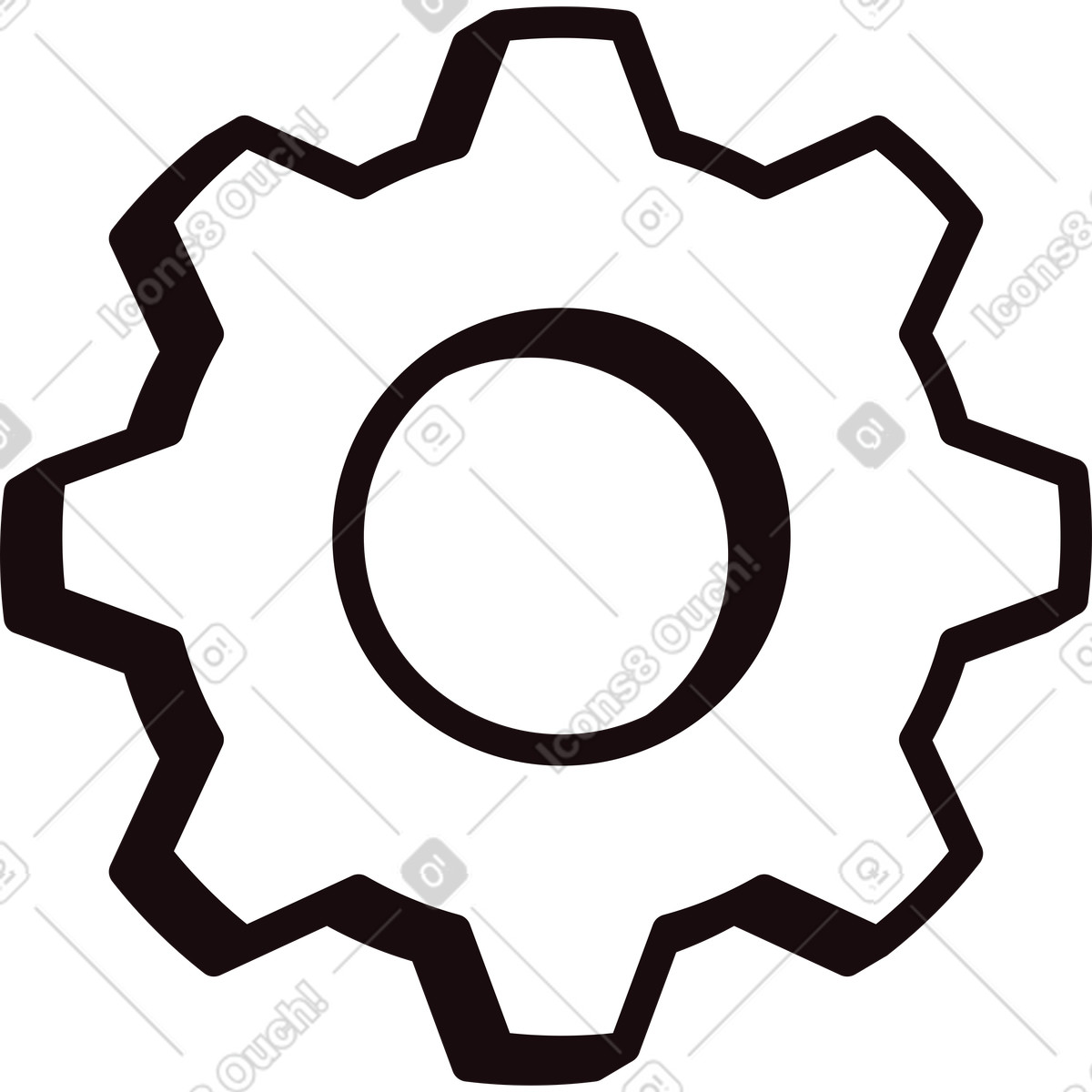 Gear wheel illustration in Delight style download in PNG, SVG