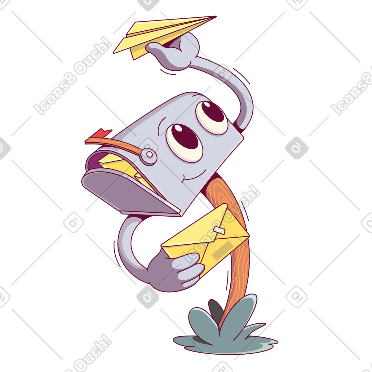 Postfach sendet post-Illustration im Handy-Stil als Download in PNG, SVG