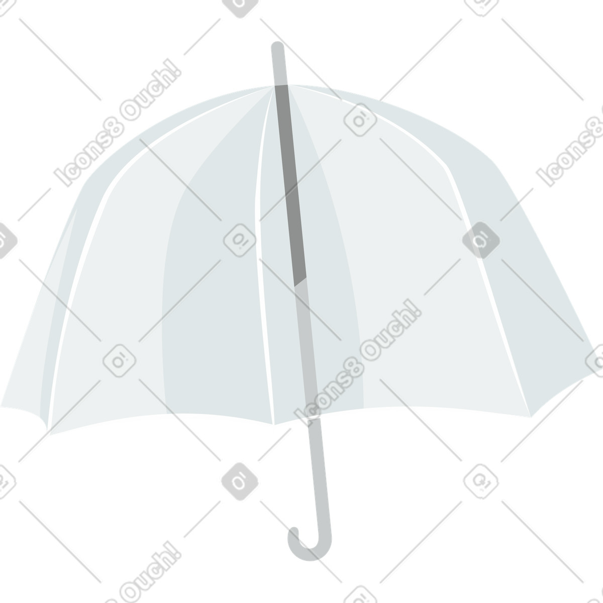 下载 Lagom 风格的 Gray translucent umbrella cane 插画，支持 PNG、SVG 格式
