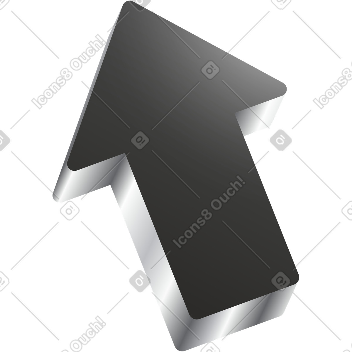 Ilustração de Arrow pointing upward indicating direction navigation or scroll movement action em no estilo Token para baixar em PNG, SVG