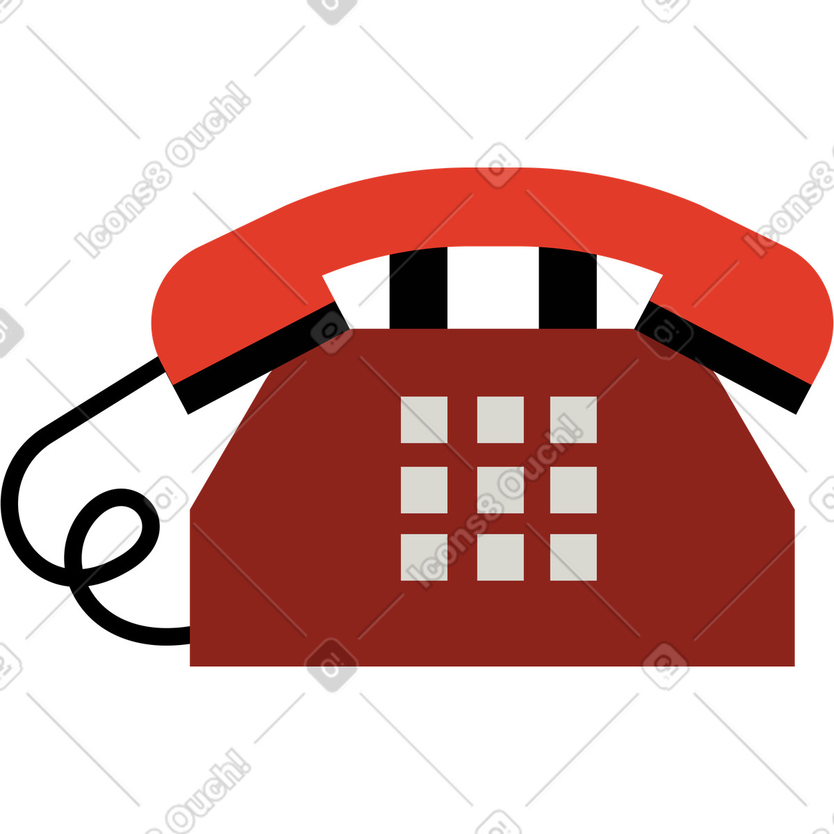 Telefono illustrazione in stile Burgundy scarica in PNG, SVG