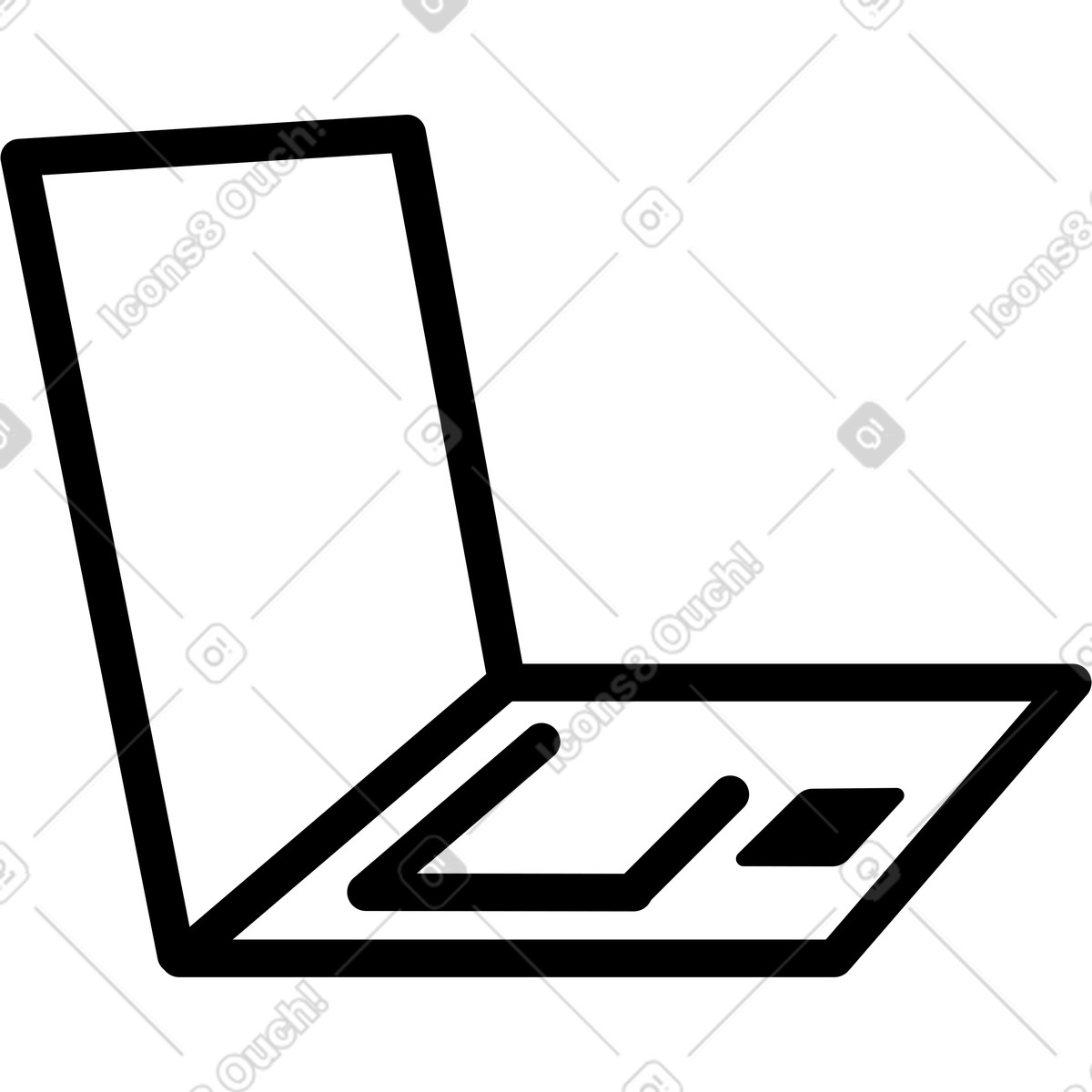 Laptop computer with open screen and touchpad-Illustration im Transistor-Stil als Download in PNG, SVG
