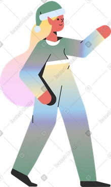 Elf girl in a christmas hat PNG, SVG