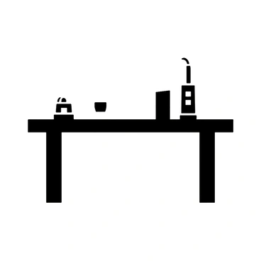 A patent-style drawing of an ergonomic desk featuring built-in LED displays and integrated charging docks.
