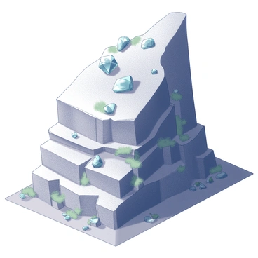 A cliffside with exposed diamond veins shining in the sun