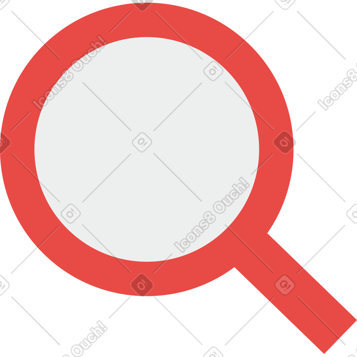 Ilustração de Lupa vermelha em no estilo Clip para baixar em PNG, SVG