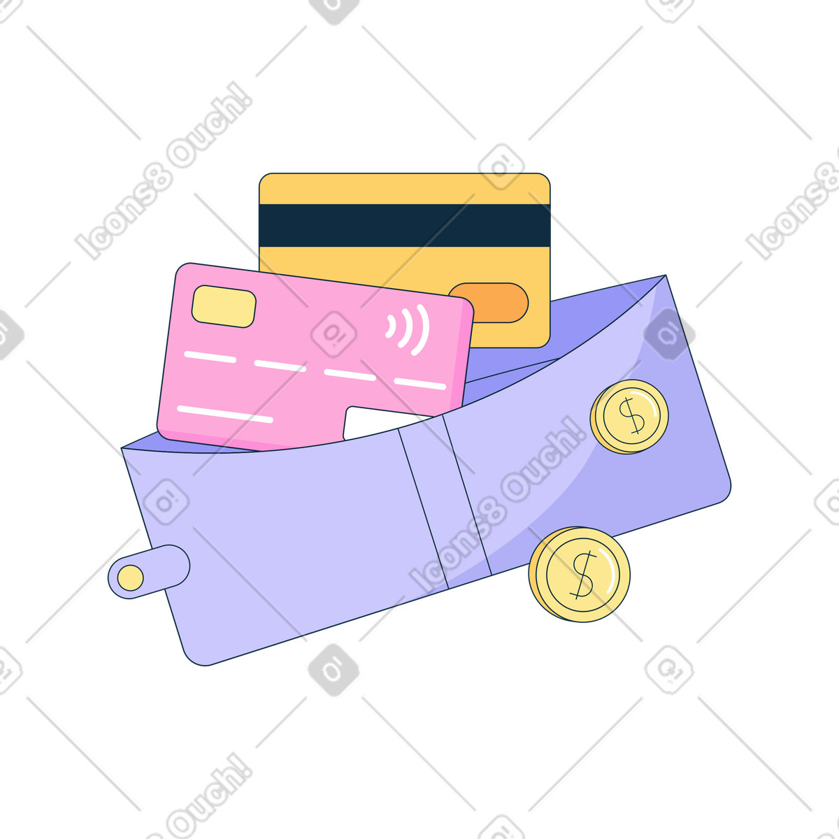 Payment Methods: Cash And Digital Money illustration in PNG, SVG