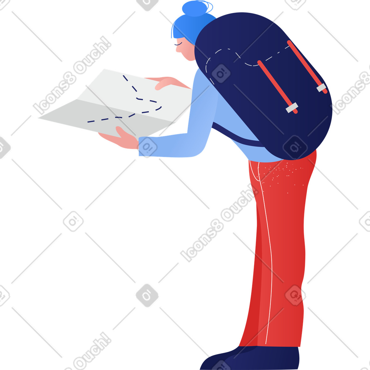 Turista illustrazione in stile Clip scarica in PNG, SVG