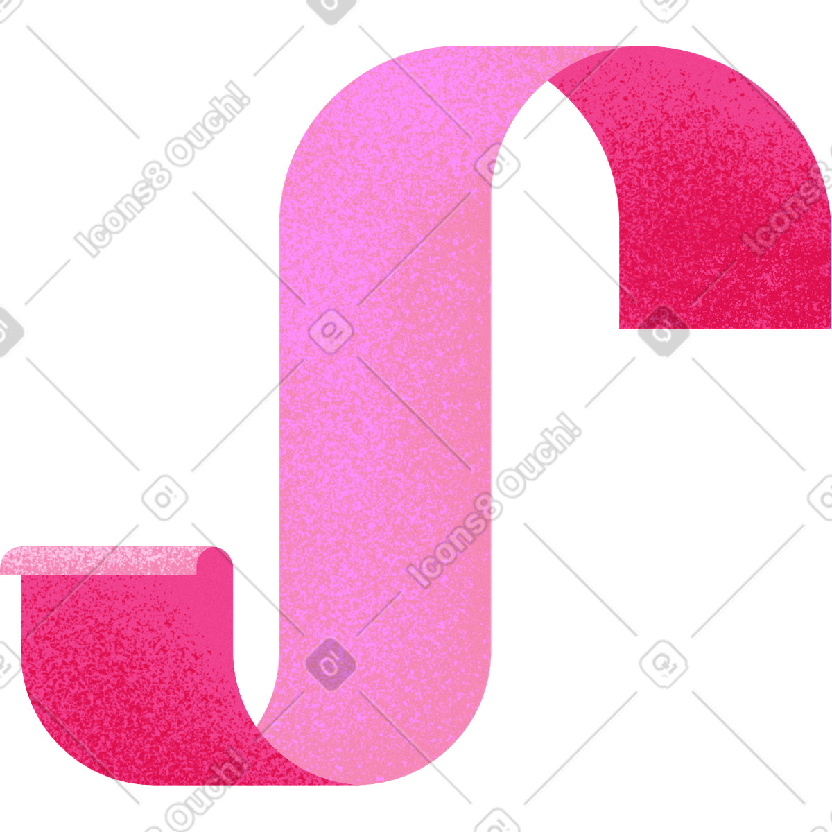 Pink ribbon illustrazione in stile Willowy scarica in PNG, SVG