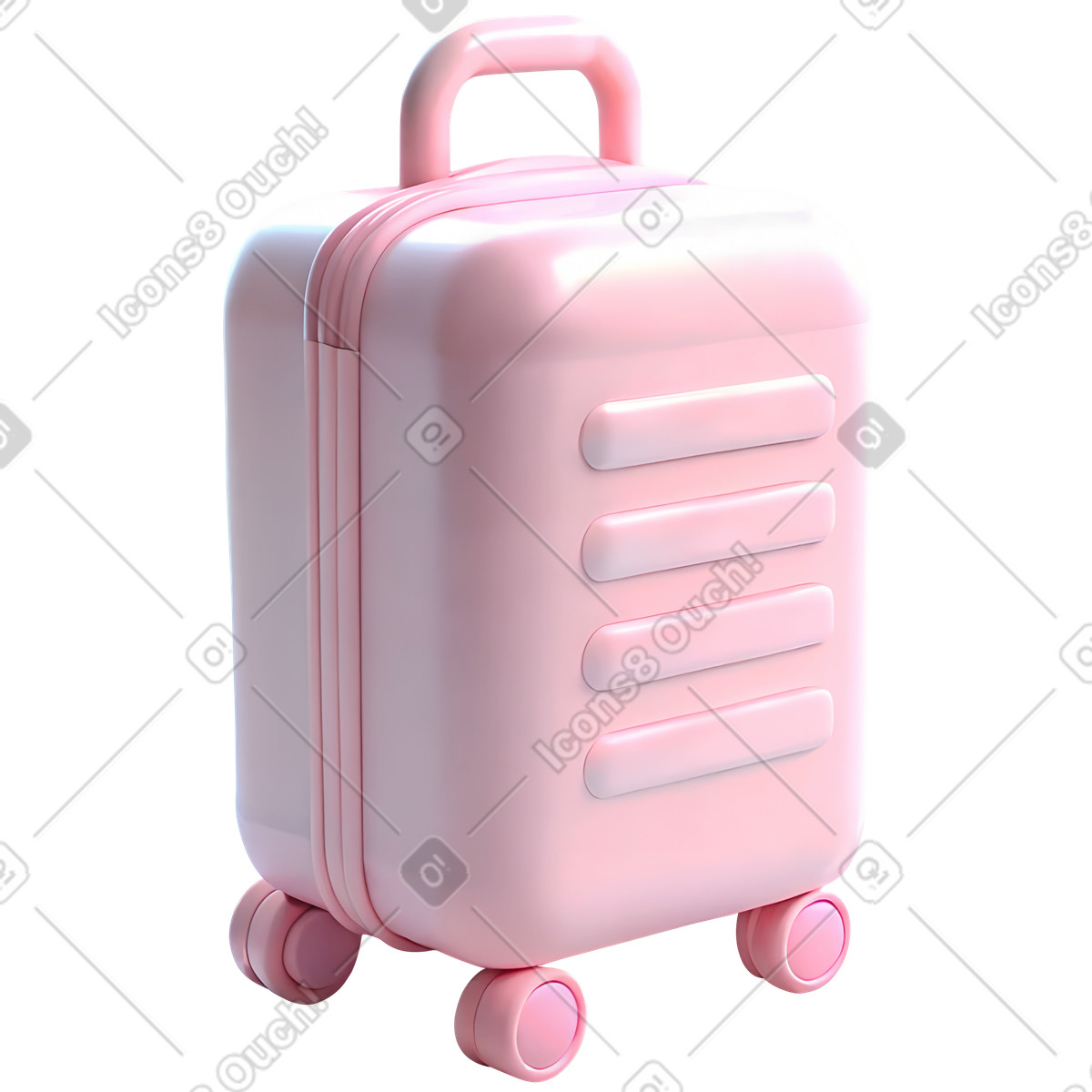Иллюстрация Pink plastic luggage в стиле 3D Cutie — скачать в форматах PNG, SVG