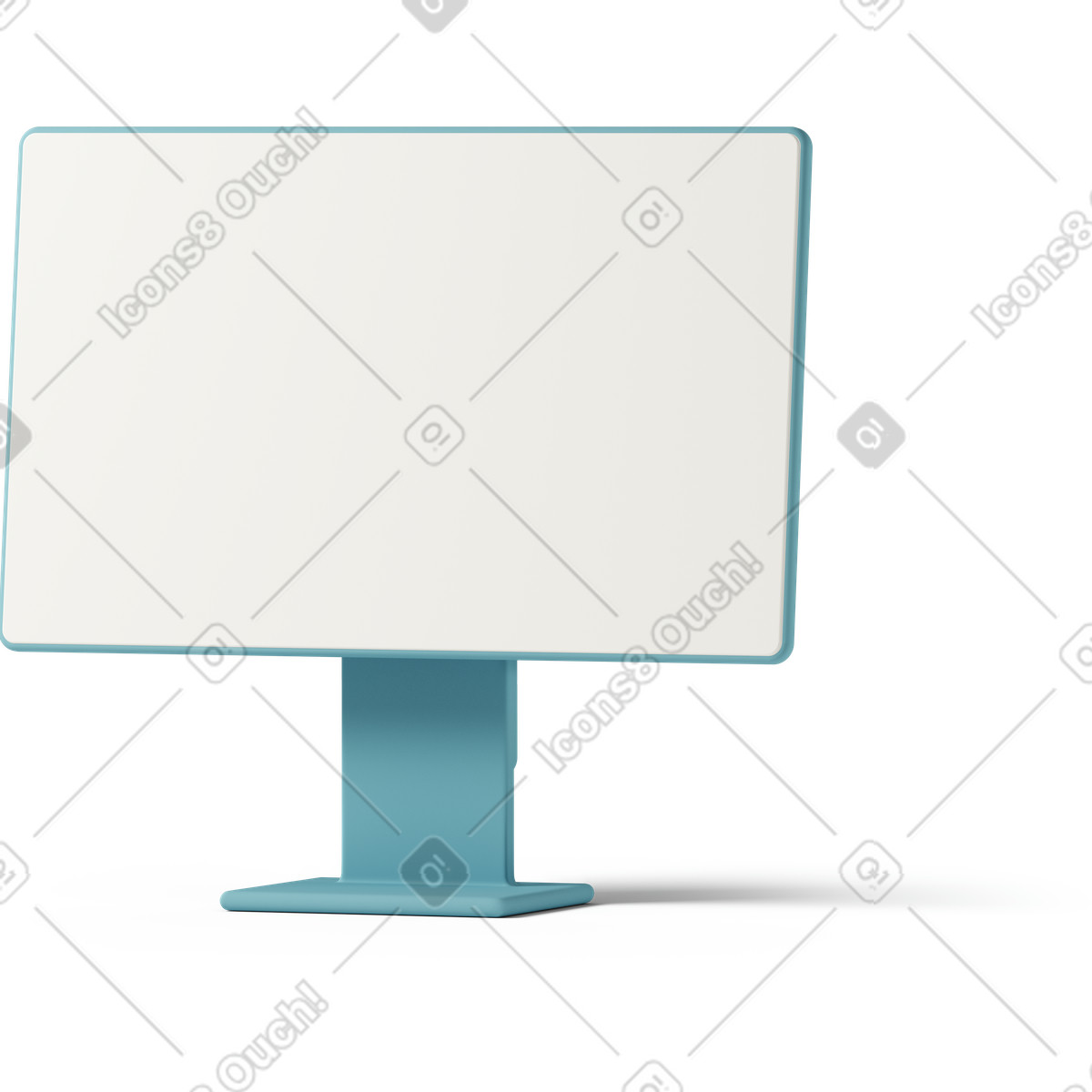 Иллюстрация Side view of blue computer monitor в стиле 3D Casual life — скачать в форматах PNG, SVG