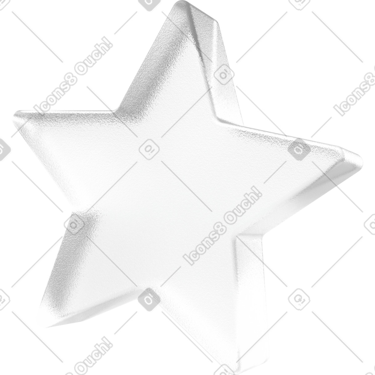Illustration Icône d'étoile, étoile blanche brillante à cinq branches, symbole de notation et favori dans le style 3D Enterprise télécharger aux formats PNG, SVG
